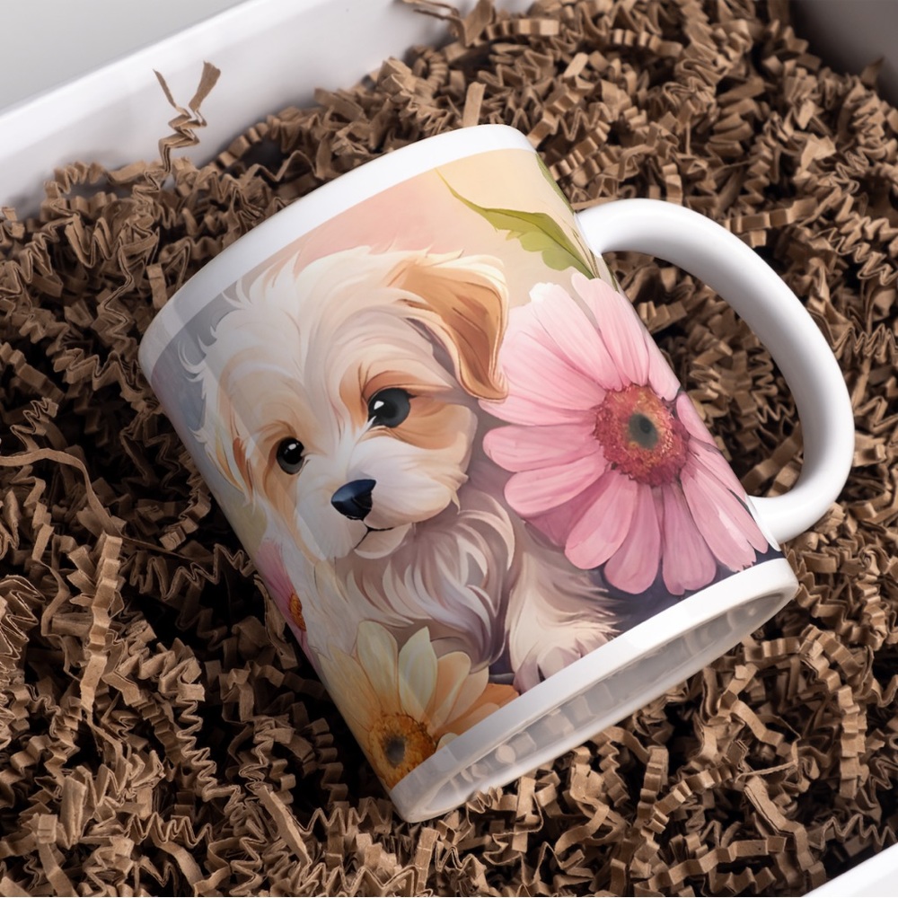 Handmade Puppy Love Coffee Cup | New 15oz Puppy Love Coffee Mug